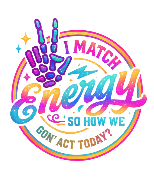 Match Energy | UV DTF Decal | Waterproof, Permanent Transfer