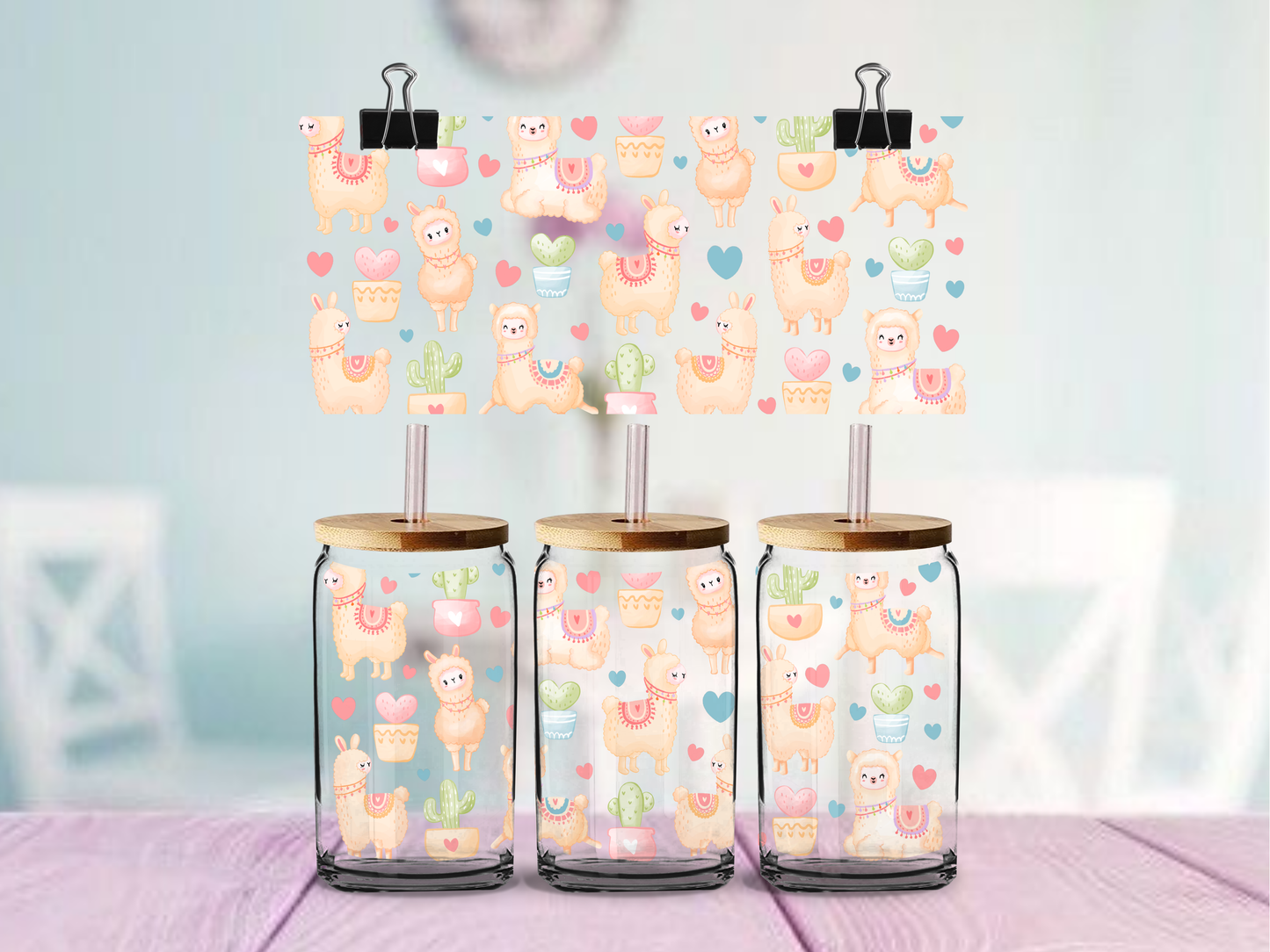 Lovely Llama | UV DTF Wrap for Cups | Ready to Apply Permanent