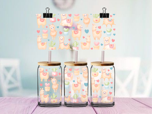 Lovely Llama | UV DTF Wrap for Cups | Ready to Apply Permanent
