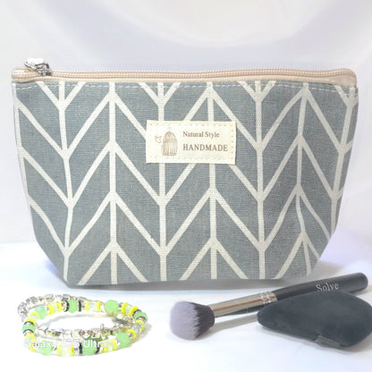 Compact Toiletry Pouch | Fabric Zipper Makeup Bag