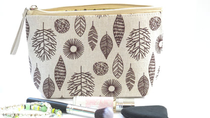 Compact Toiletry Pouch | Fabric Zipper Makeup Bag