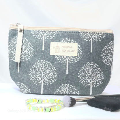 Compact Toiletry Pouch | Fabric Zipper Makeup Bag