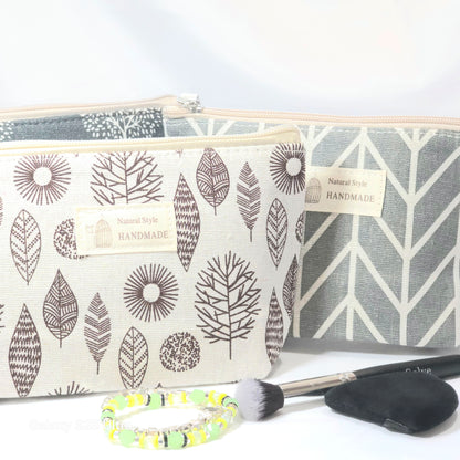 Compact Toiletry Pouch | Fabric Zipper Makeup Bag