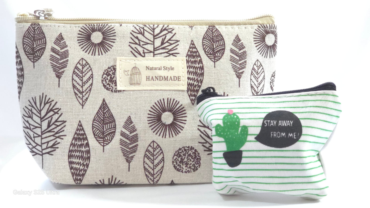 Compact Toiletry Pouch | Fabric Zipper Makeup Bag