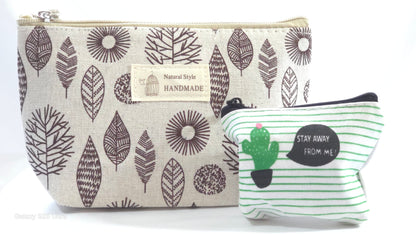 Compact Toiletry Pouch | Fabric Zipper Makeup Bag