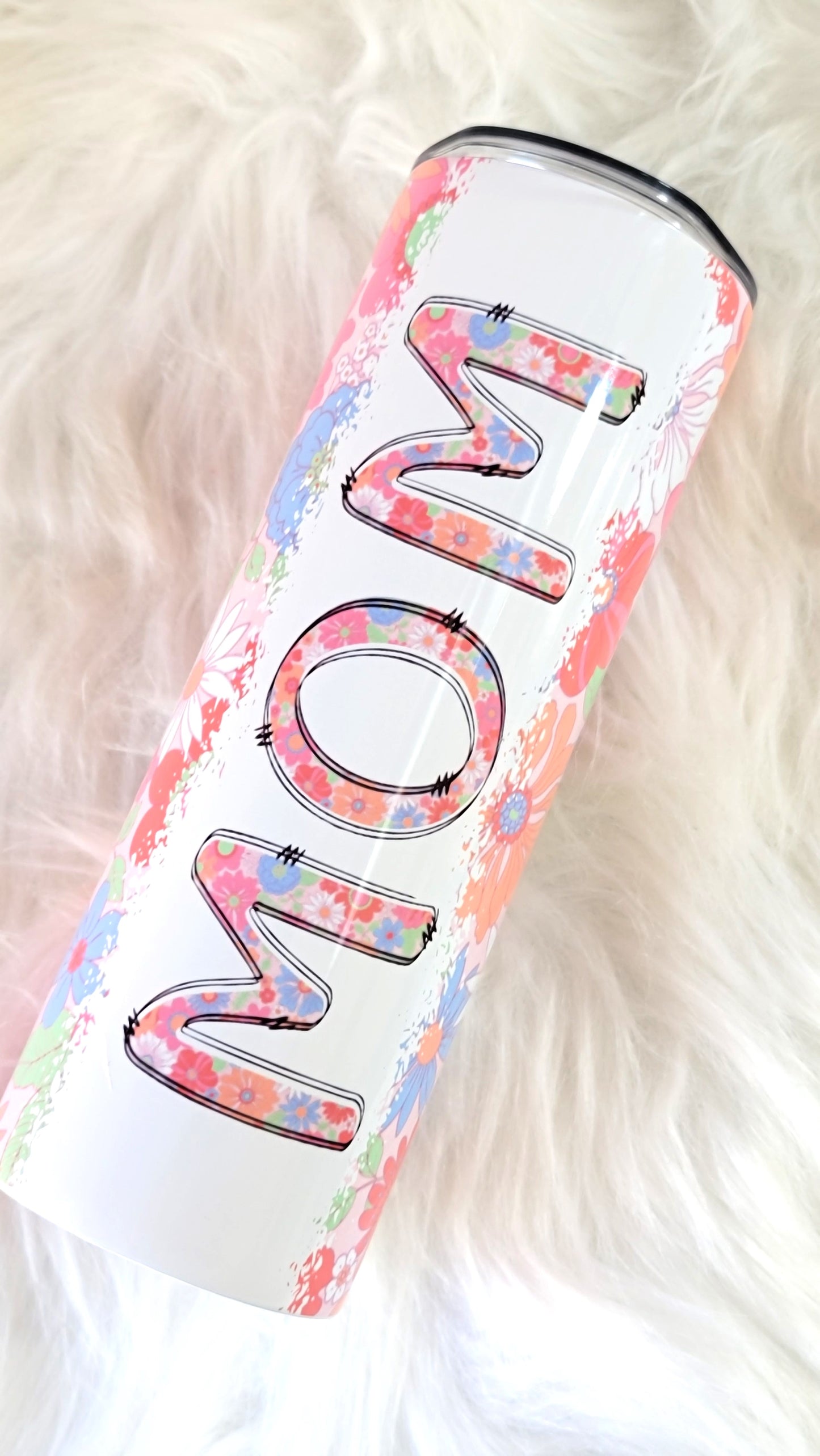 Mom Daisy 20oz Tumbler | Floral Insulated Stainless Steel Travel Cup