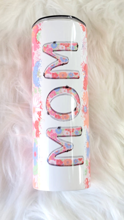 Mom Daisy 20oz Tumbler | Floral Insulated Stainless Steel Travel Cup