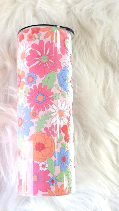 Mom Daisy 20oz Tumbler | Floral Insulated Stainless Steel Travel Cup