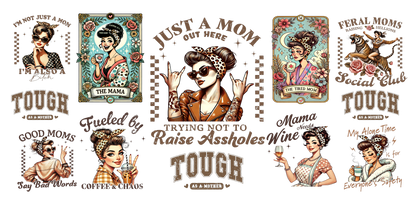 MOM Sarcastic | UV DTF Wrap for Cups | Ready to Apply Permanent