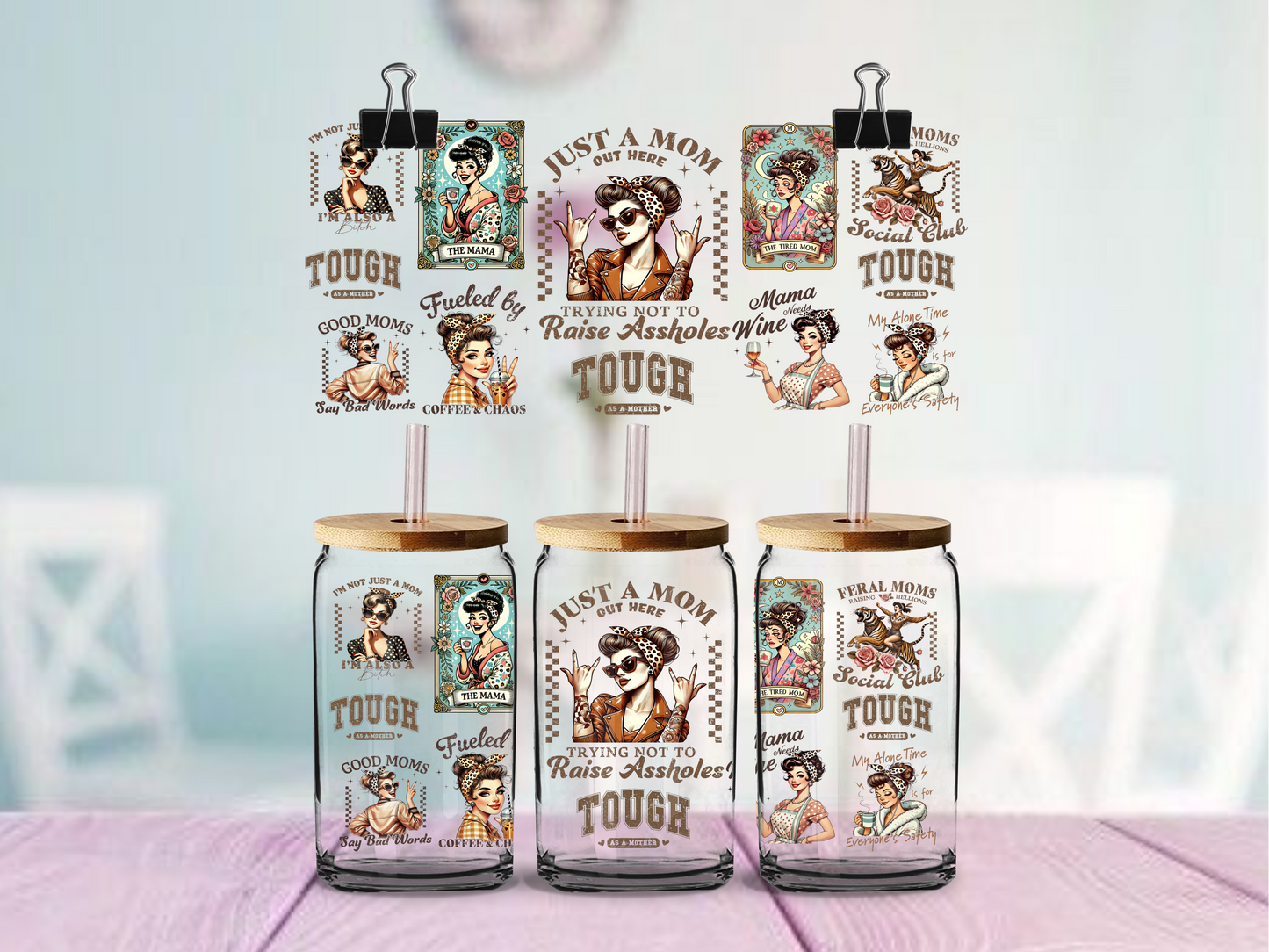 MOM Sarcastic | UV DTF Wrap for Cups | Ready to Apply Permanent