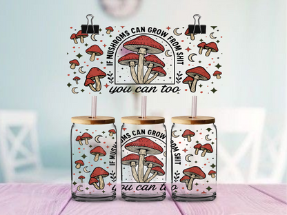 Mushrooms & Shit | UV DTF Wrap for Cups | Ready to Apply Permanent