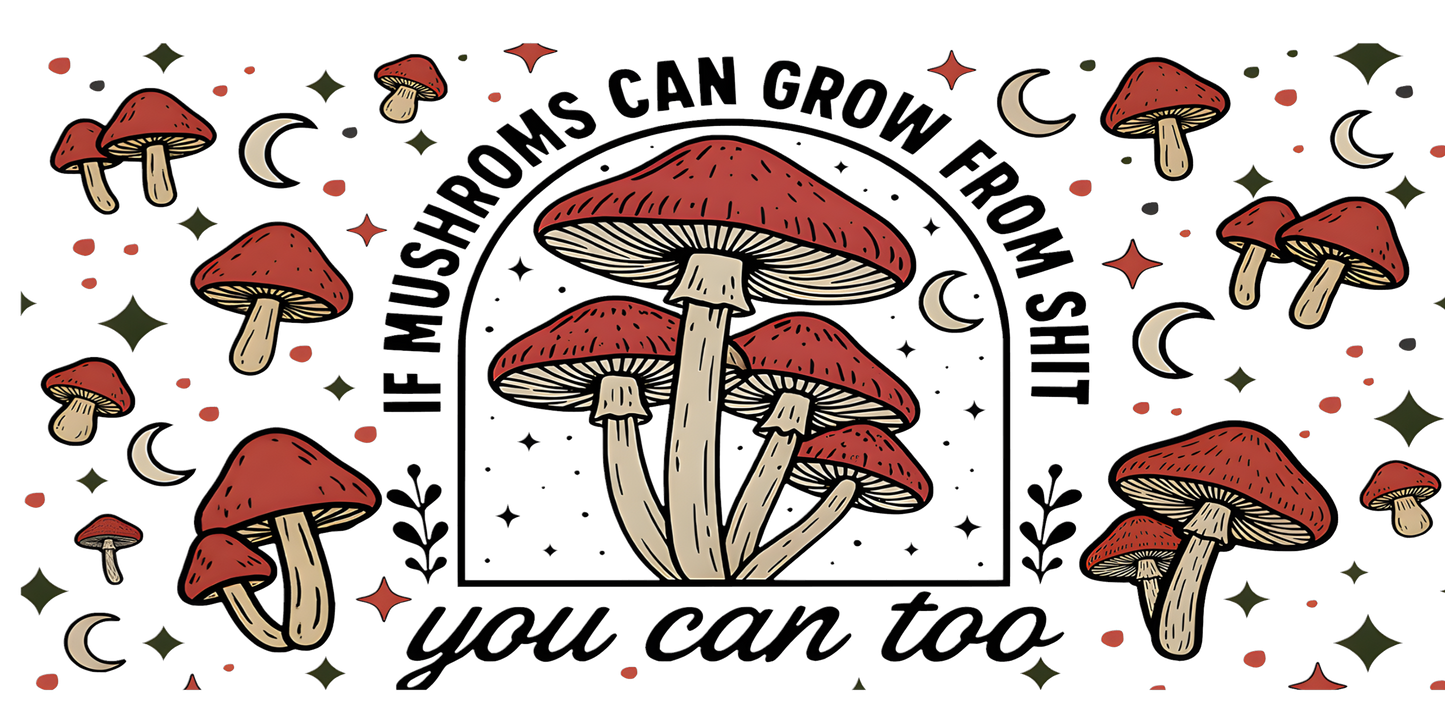 Mushrooms & Shit | UV DTF Wrap for Cups | Ready to Apply Permanent