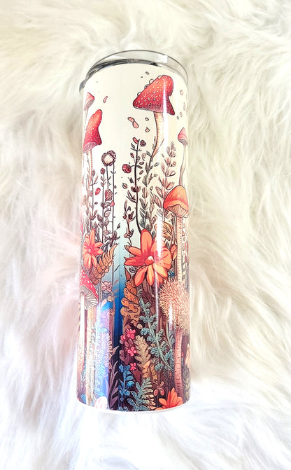 Mushroom Art 20oz Sublimated Tumbler | Cute Cottage core Travel Cup
