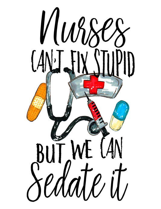 Nurse Sedation UV DTF Decal| Waterproof, Permanent