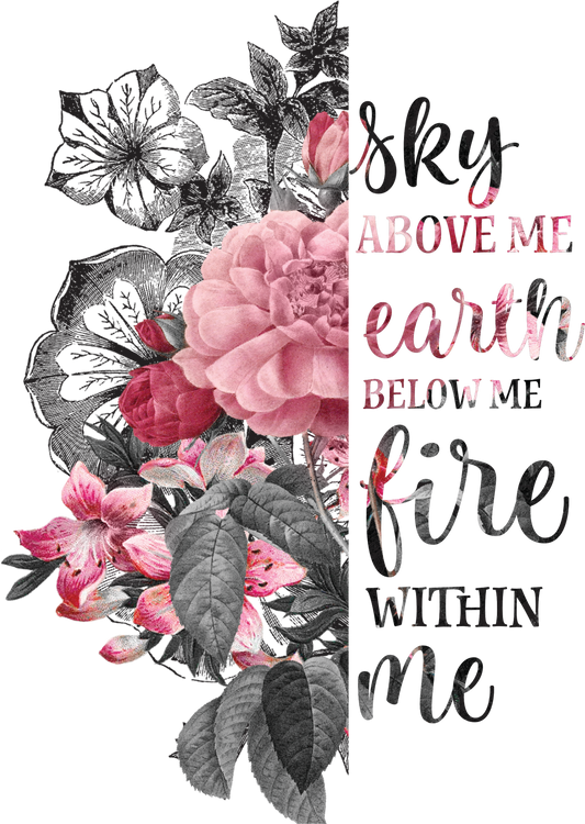 Fire Within Me UV DTF Decal| Waterproof, Permanent Transfer