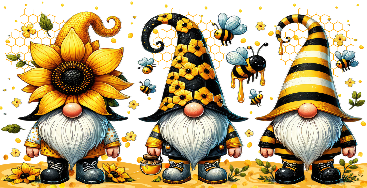 Sunflower Gnomes | UV DTF Wrap for Cups | Ready to Apply Permanent