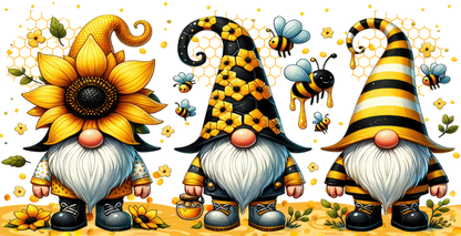 Sunflower Gnomes | UV DTF Wrap for Cups | Ready to Apply Permanent