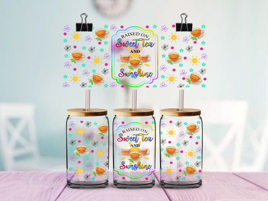 Sweet Tea & Sunshine | UV DTF Wrap for Cups | Ready to Apply Permanent