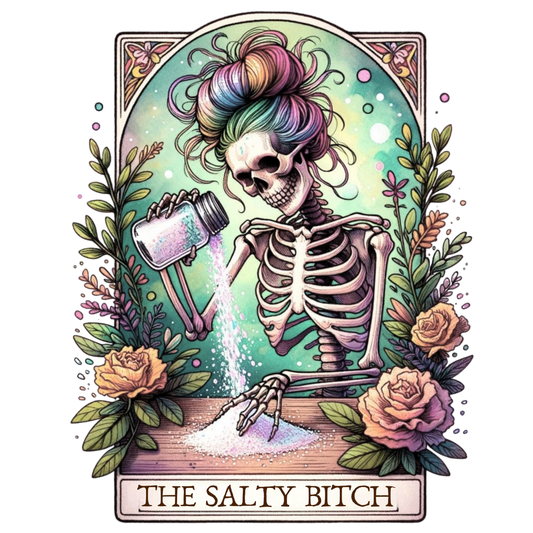 Salty Bitch Tarot UV DTF Decal| Waterproof, Permanent Transfer