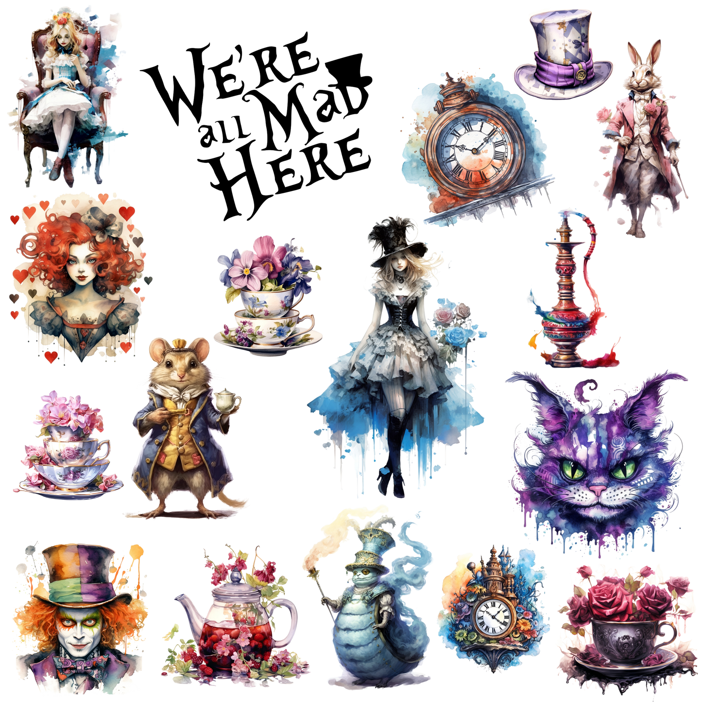 Wonderland Collection | UV DTF Element Sheet | Waterproof, Permanent Transfer