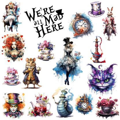 Wonderland Collection | UV DTF Element Sheet | Waterproof, Permanent Transfer