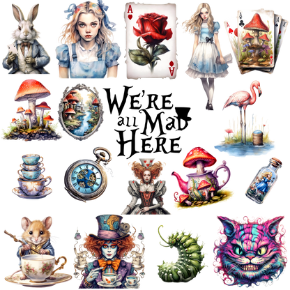 Wonderland Collection 2 UV DTF Element Sheet | Waterproof, Permanent Transfer