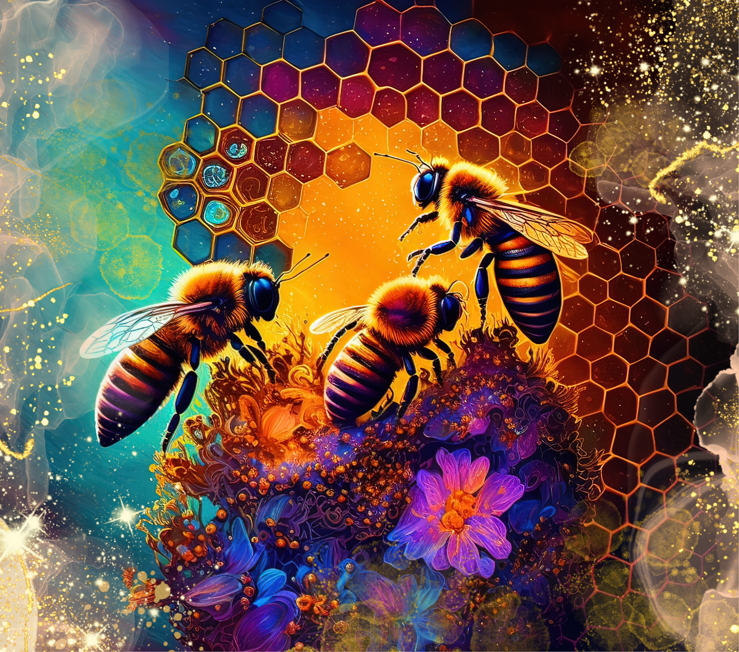 Bees Day and Night 20oz Tumbler | Insulated Stainless Steel Cup