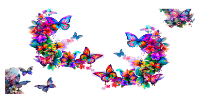 Butterflies & Floral | UV DTF Wrap for Cups | Ready to Apply Permanent