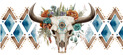 Cow Skull Aztec | UV DTF Wrap for Cups | Ready to Apply Permanent