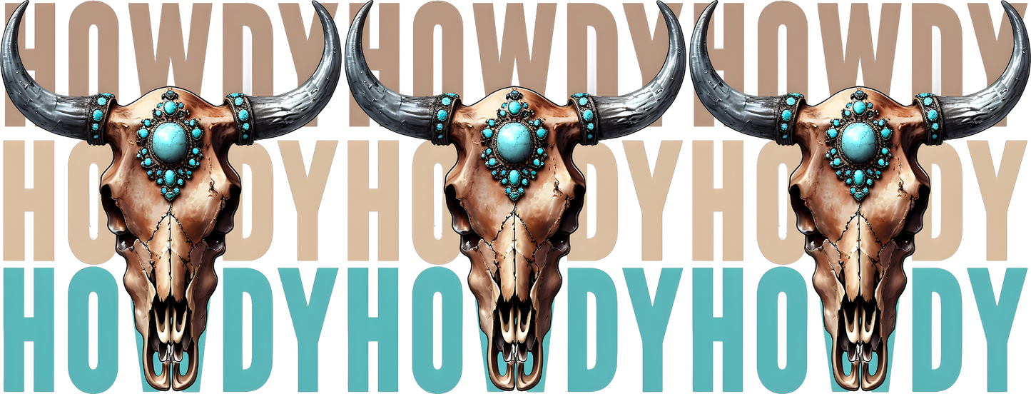Howdy Skull | UV DTF Wrap for Cups | Ready to Apply Permanent