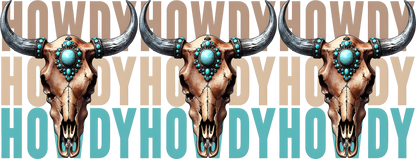 Howdy Skull | UV DTF Wrap for Cups | Ready to Apply Permanent