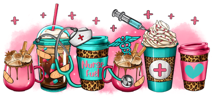 Nurse Coffee | UV DTF Wrap for Cups | Ready to Apply Permanent
