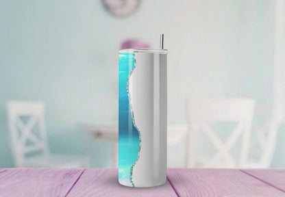 Sea Turtle Split Personalize 20oz Tumbler | Insulated Stainless Steel Cup