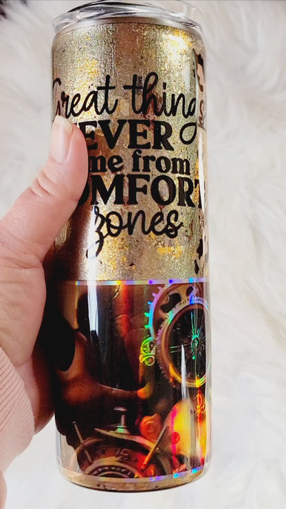 Steampunk Skull Tumbler 20oz | Inspirational Quote Travel Cup
